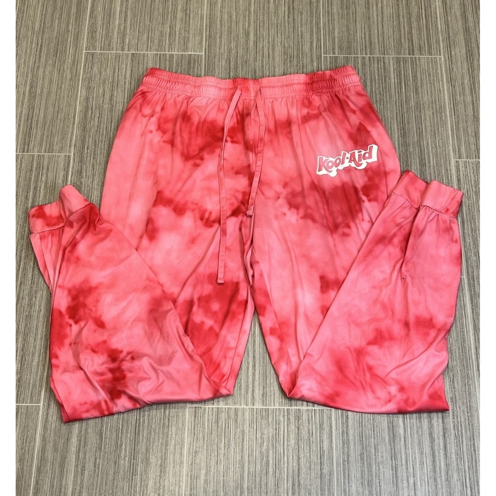 Kool-Aid Jogger Sweatpants Lounge‎ Pants Red Tie Dye Mens XL Mad Engine